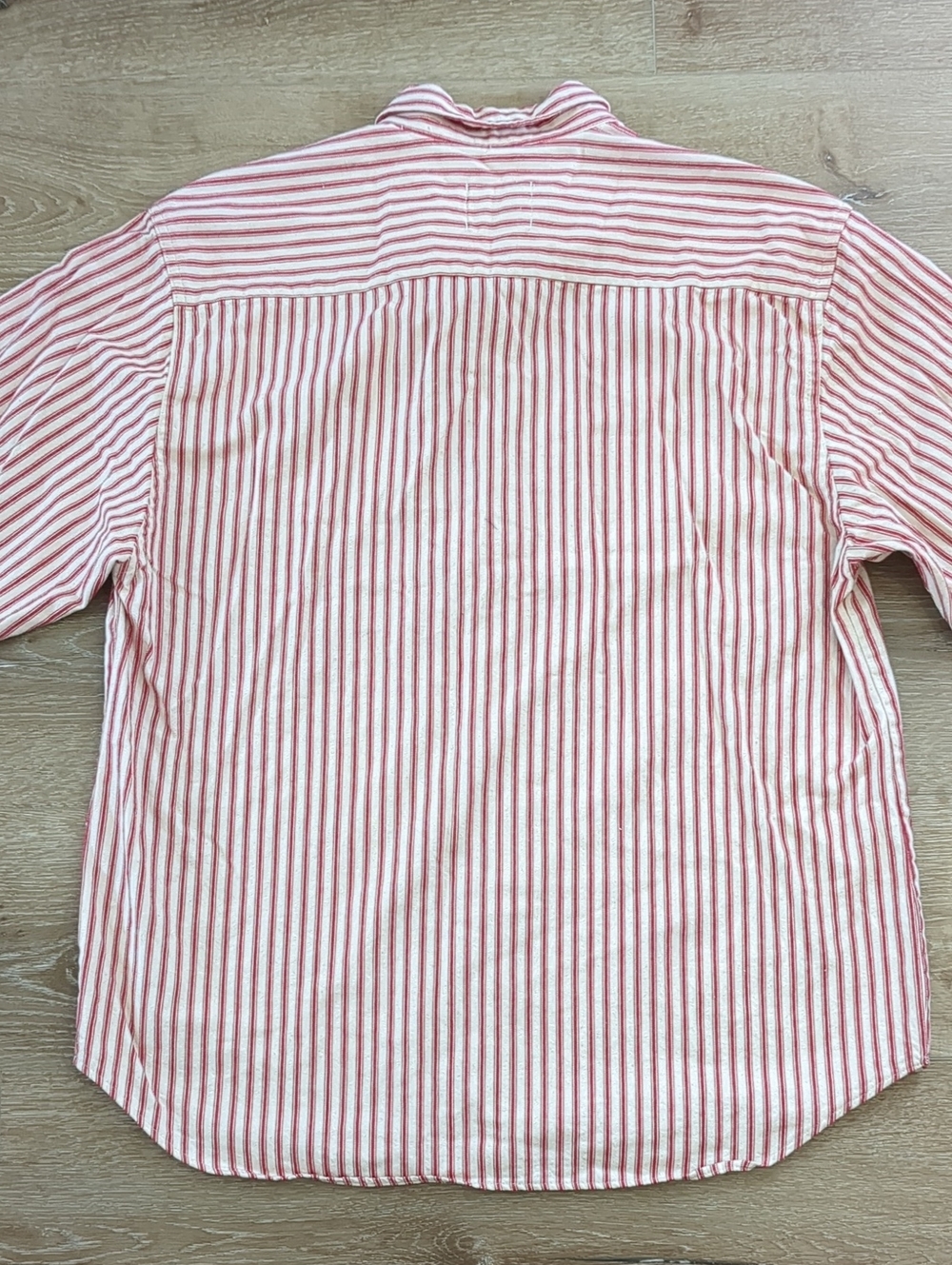 Vintage Old West Outfitters Ticking Stripe Cotton Button Pullover Shirt Large - Picture 8 of 8